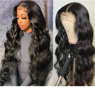 Azedssw 13X4 Transparent Lace Frontal Wig Brazilian Body Wave Lace Front Wig Human Hair Lace Frontal Closure Wigs For Women 13X4 Frontal Wig 24 Inch 180Density