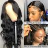 Azedssw 13X4 Transparent Lace Frontal Wig Brazilian Body Wave Lace Front Wig Human Hair Lace Frontal Closure Wigs For Women 13X4 Frontal Wig 24 Inch 180Density view 3