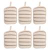6pcs Exfoliating Sponge Pads, Deep Cleaning Bath Gloves for Dead Skin Removal, Durable Linen Bath Pad for Men Women Skin Care, Double Sided Shower Scrubber Pad for Home Travel Hotel view 1