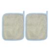 2 Pcs Men Women Nylon Bath Cloth, Exfoliating Bath Cloth with Fine Mesh, Dual Sided Face Bath Towel for Skin Deep Cleaning, Multifunctional Exfoliating Towel for Face Body(Blue) view 1