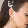 Ettika Hair Barrettes for Women. Gold Tone Plated, Barrettes for Women. Hair Accessories. Stars and Moon Set of 2 view 2