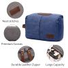Personalized Canvas Toiletry Bag for Men Large Capacity, Engraved Name/Initial, Custom Groomsmen Shaving Dopp Kit Organizer Durable, Gift for Father's Day, Christmas, Thanksgiving, Husband, Boy Friend view 3