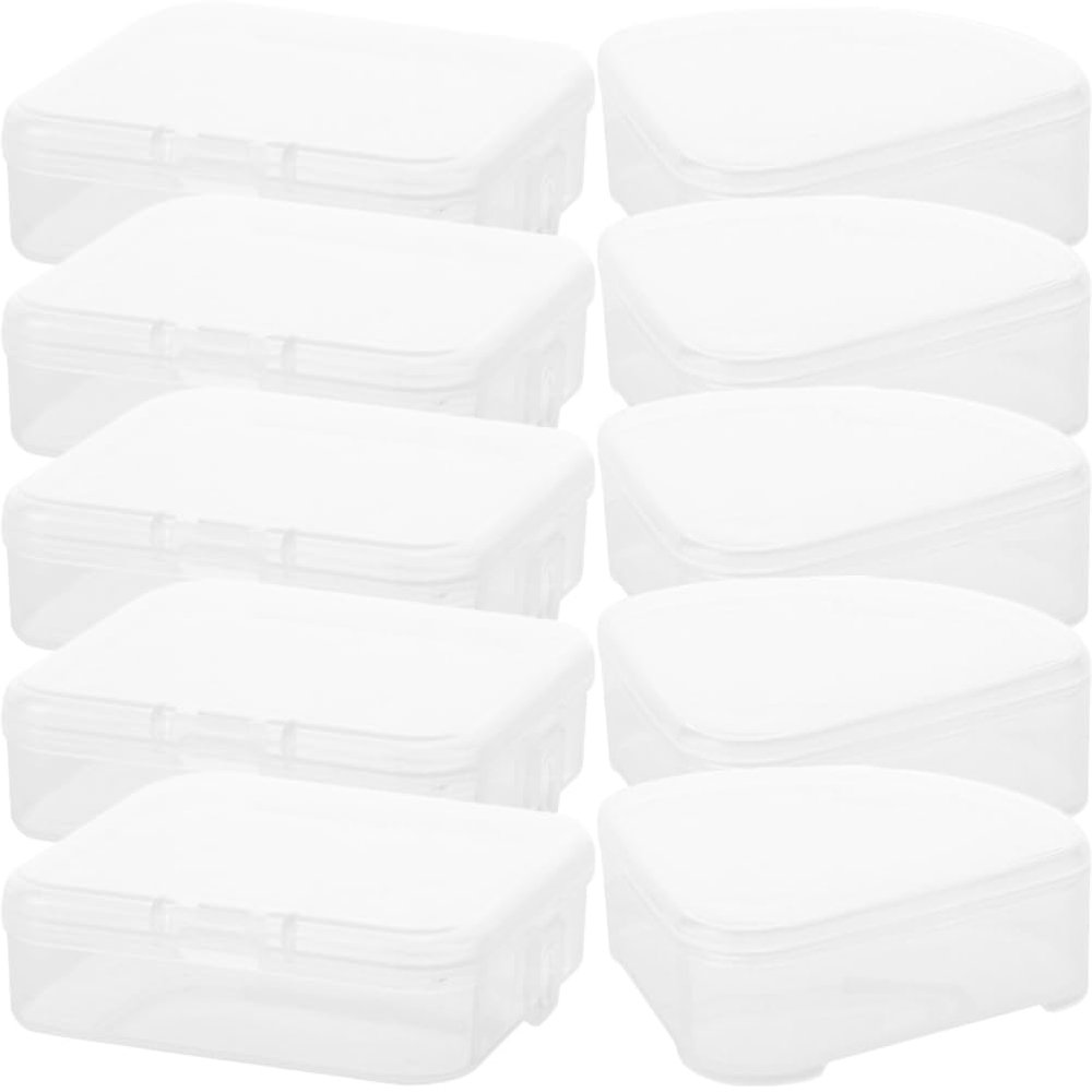 FOMIYES 10pcs Makeup Sponge Holder Case Triangle Square Travel Holder Cosmetic Egg Makeup Sponge Powder Puff Protective Container Storage Box