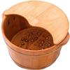 Scpantkend Household with Lid Fir ge Barrel, Thickened Thermal Foot Bath, Beauty Salon Foot Bath with 17 ge Beads Pedicure Tub view 1