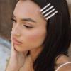 Ettika Hair Pins, Hair Accessories. Wedding Hair Accessories. Rhinestone Hair Pins. Gold Tone Metal Narrow Crystal Roads Hair Pins Set view 2