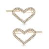 Ettika Gold Tone Plated Barrette for Women | Hair Accessory | Aphrodite Heart Crystal Barrette Set of 2 in Clear and Gold Tone view 1