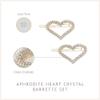Ettika Gold Tone Plated Barrette for Women | Hair Accessory | Aphrodite Heart Crystal Barrette Set of 2 in Clear and Gold Tone view 3