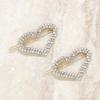 Ettika Gold Tone Plated Barrette for Women | Hair Accessory | Aphrodite Heart Crystal Barrette Set of 2 in Clear and Gold Tone view 4