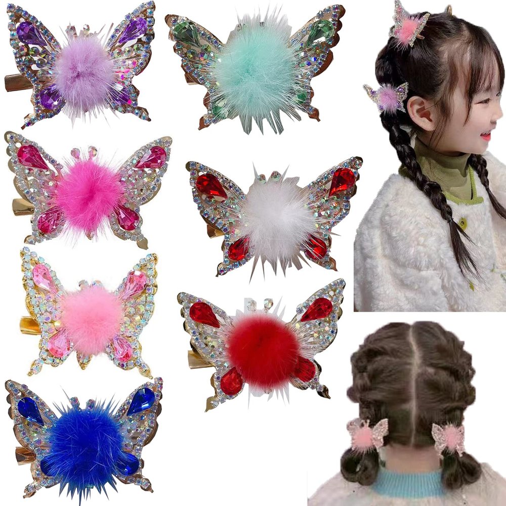 Moving Butterfly Hair Clips, 7 Pcs Flying Butterfly Hairpin, Moving Flying Butterfly Shiny Hair Clips Barrettes for Women, Sweet Butterfly Hairpin with Moving Wings