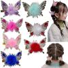 Moving Butterfly Hair Clips, 7 Pcs Flying Butterfly Hairpin, Moving Flying Butterfly Shiny Hair Clips Barrettes for Women, Sweet Butterfly Hairpin with Moving Wings view 1