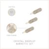Ettika Gold Tone Plated Barrette for Women | Hair Accessory | Crystal Droplet Barrette Set of 3 in Clear and Gold Tone view 3