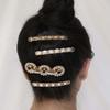 Ettika Gold Hair Clips. Hair Barrettes for Women, Triple Disc Pearl Barrette in White and Gold Tone. Large Hair Barrette view 2