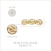 Ettika Gold Hair Clips. Hair Barrettes for Women, Triple Disc Pearl Barrette in White and Gold Tone. Large Hair Barrette view 3