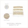 Ettika Gold Hair Clips. Hair Barrettes for Women, Hair Accessories. 3" Disco Doll Crystal Barrette Set of 3 in Gold Tone view 3
