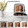 MOMIRA Makeup Bag with Mirror and Light Travel Makeup Train Case Cosmetic Bag Organizer Portable Artist Storage Bag with Adjustable Dividers Makeup Brushes Storage Organizer Silver view 4