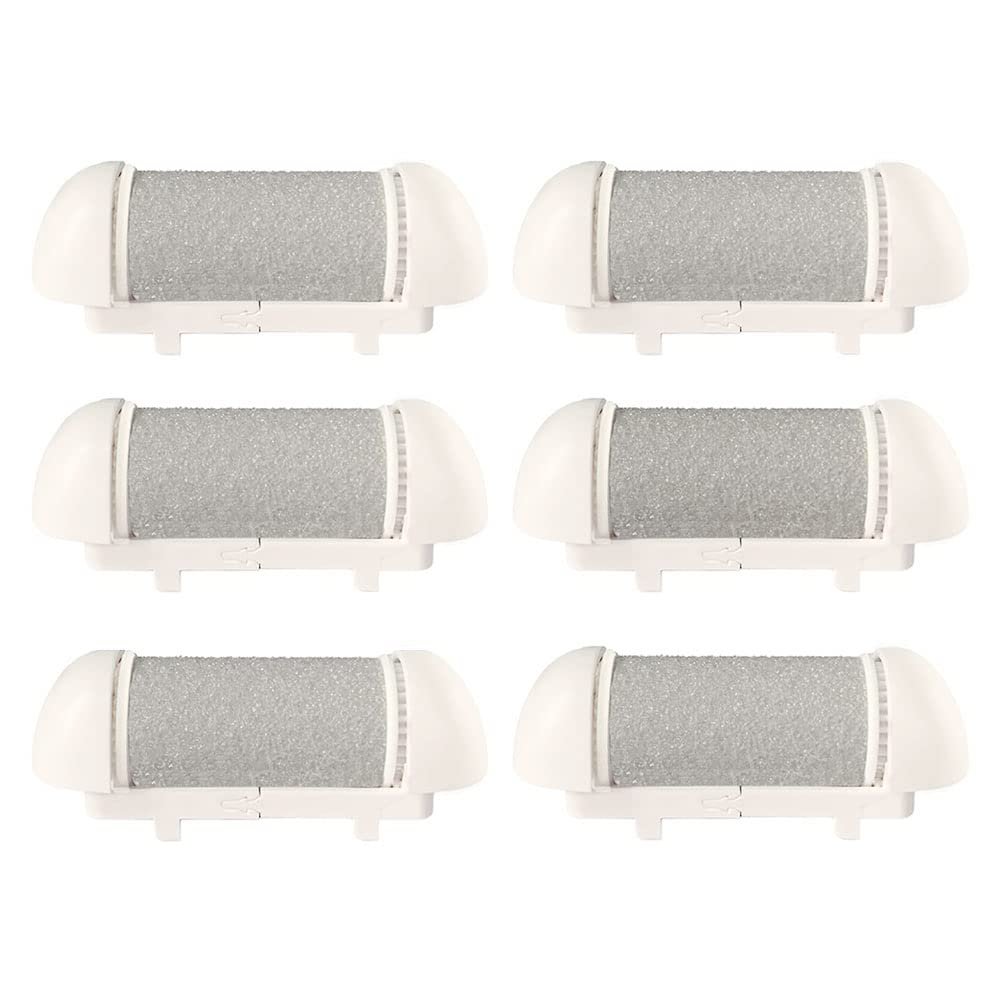 6 Pack Same Rough Replacement Coarse Roller Head for Electric Callus Remover, Foot File Pedicure Tools Refill Rollers for Feet Callus Shaver Pedicure Kit (6pcs Medium Coarse)