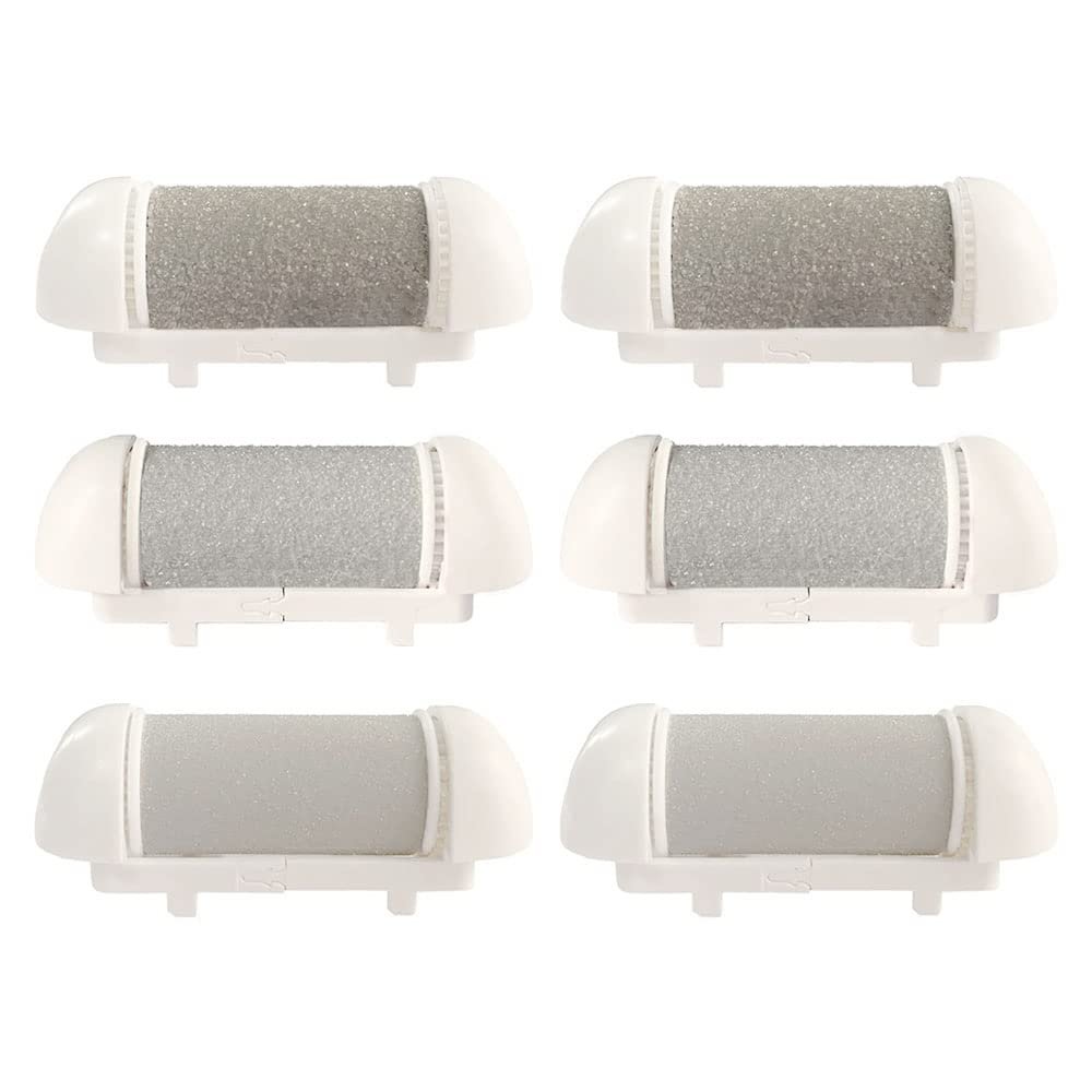 6 Pack Replacement Coarse Roller Head for Electric Callus Remover, Foot File Pedicure Tools Refill Rollers for Feet Callus Shaver Pedicure Kit (6pcs Different Coarse)