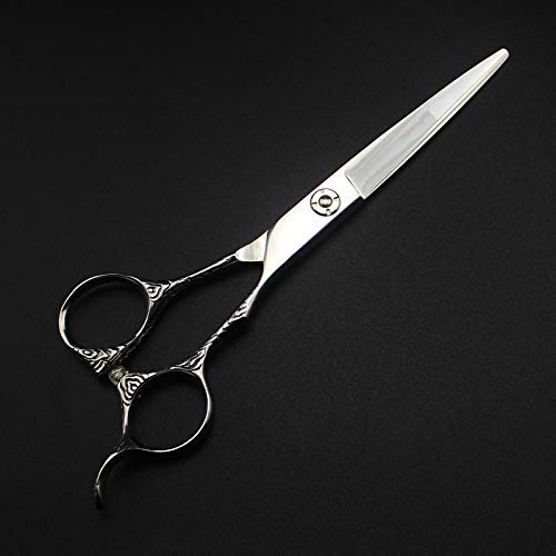 Hair Cutting Scissors, 6inch Professional japan 440c Flower handle cut hair scissors cutting barber haircut thinning shears hairdressing scissors (Color : Cutting)