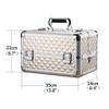 MUSUMI Tool Box Tool Boxes Aluminum Alloy Frame Toolbox 4 Trays Makeup Artists Cosmetics Train Case Organizer Cosmetic Jewelry Box with Shoulder Strap Tool Organizer Tool Chest (Black) view 2