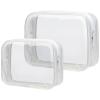 PACKISM 2 Pack Clear Makeup Bag 1 Large 1 Medium - TSA Approved Toiletry Bag Clear Travel Bags for Toiletries, Cosmetic Bags Carry on Toiletry Bag, White view 1