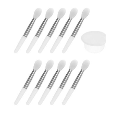 minkissy 1set Silicone Lip Mask Applicator Lip Brush Kit Translucent for Lipstick and Gloss Application for Makeup and Professionals