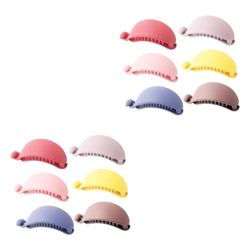 LALAFINA 12pcs Banana Hair Clips Ponytail Holders Matte Finish Hair Accessories for Work Home and Parties Retro Style Ponytail Hairpins