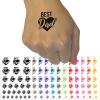 Best Dad in Heart Father's Day Temporary Tattoo Water Resistant Fake Body Art Set Collection - Light Blue (One Sheet) view 1