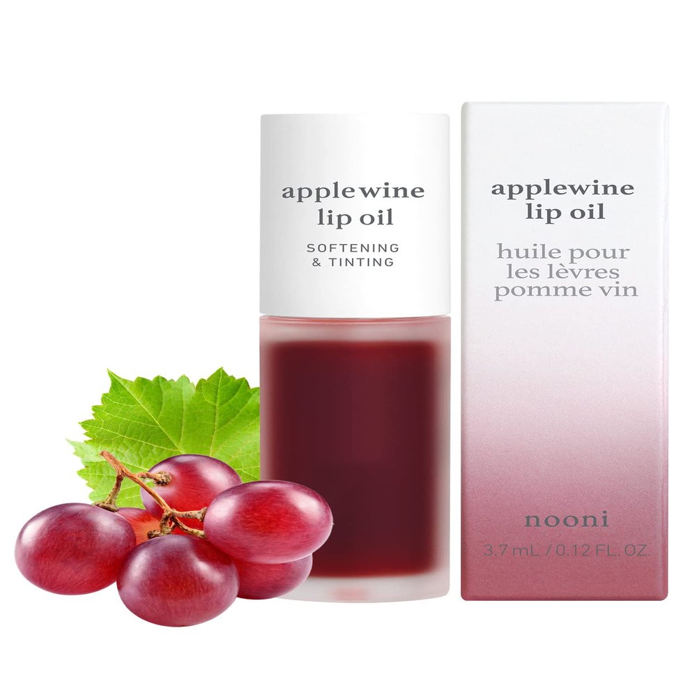 NOONI Korean Lip Oil - Applewine | Lip Stain, Long-Lasting, Moisturizing, Plumping, Revitalizing for Dry Lips, Waterproof, No Peel Off, Korean Lip Tint, Vegan, 0.12 Fl Oz