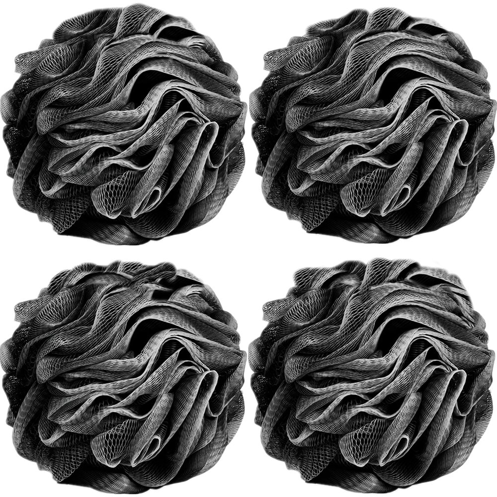 Fu Store Loofah Sponge Shower Loofahs 50g Bath Sponges Mesh Balls Body Scrubber Exfoliator Wash Back Scrubber Bathroom Men Women 4 Pack Scrubbers Cleaning Bathing Accessories