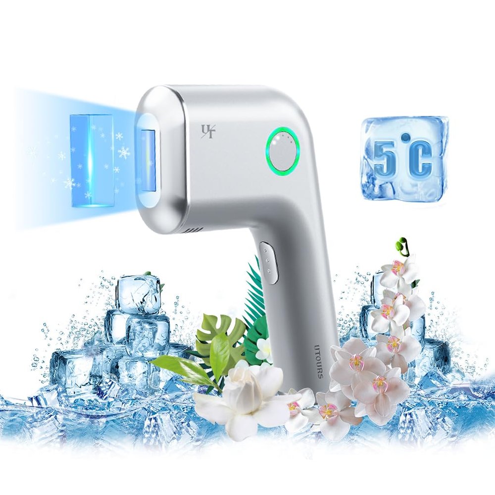 at-Home Hair Removal for Women and Men, DOPI Painless Hair Removal Device with Sapphire Cooling, Safe and Long-Lasting for Reducing in Hair Growth for Body & Face