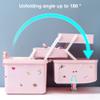 Cute Hair Accessories Organizer for Baby Girls 3-Layers Pink Plastic Hairpin Hairline Headband Storage Box Portable Lockable Hair Jewelry Container view 3