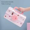 Cute Hair Accessories Organizer for Baby Girls 3-Layers Pink Plastic Hairpin Hairline Headband Storage Box Portable Lockable Hair Jewelry Container view 4