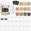 OUSHINAN 36PCS 8OZ Plastic Jars with Screw On Lids, Labels Refillable Empty Round Slime Containers for Storing Dry Food, Honey Jam, Cream, Butter, Lotion (White) view 1