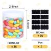 OUSHINAN 36PCS 8OZ Plastic Jars with Screw On Lids, Labels Refillable Empty Round Slime Containers for Storing Dry Food, Honey Jam, Cream, Butter, Lotion (White) view 2