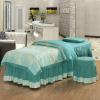 MIPOPS Massage Table Sheet Set, Cotton Living Room Beauty Bed Cover Solid Color Stain-Resistant Massage Table Skirt Includes Pad and Face Rest Cover(M,190x80cm(75x31inch)) view 1
