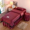 MIPOPS 4-Piece Flannel Thicken Massage Table Sheet Set, Beauty Bedspreads European Solid Color Salon Spa Massage Bed Cover(F,190x80cm(75x31inch)) view 1