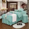 MIPOPS Luxury European Massage Table Sheet Sets, Solid Color Massage Table Skirt Breathable Reusable for Beauty Facial Bed Bedding(E,190x70cm(75x28inch)) view 1
