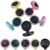 GXXMEI 9PCS Folding Travel Mirror Hair Brushes Round Mirror Pocket Hair Brush Portable Mini Colourful Pop Up Hair Brushes Wet and Dry Hair for Women Girls Kids Hair Brush view 1