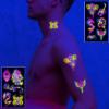Neon Temporary Tattoos Glow In The UV Neon Tattoos Stickers 61 Glitter Styles Dragon Scorpion Spider Cool Fake Waterproof Tattoos for Men Women Party Decoration view 3