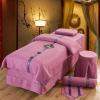 MIPOPS Luxury European Massage Table Sheet Sets, Spa Salon Bed Cover Beauty Bedspreads Massage Table Skirt for Fumigation Physiotherapy Massage(Pink,190x80cm(75x31inch)) view 1