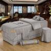 MIPOPS 4-Piece Massage Table Sheet Set, Body Massage Bed Spa Table Skirt Sheet 4 Pieces Bedspread with Face Rest Hole(Gray,190x80cm(75x31inch)) view 1