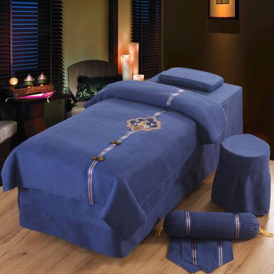 MIPOPS Luxury European Massage Table Sheet Sets, Spa Salon Bed Cover Beauty Bedspreads Massage Table Skirt for Fumigation Physiotherapy Massage(A,180x60cm(71x24inch))