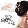 Ahoney Butterfly Claw Clips Metal Hair Clips 4.3" Rose Gold Hair Clips for Women Non Slip Cute Hair Claw Clips Fashion Hair Shark Accessories (Rose gold/Black) view 1