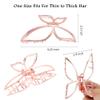 Ahoney Butterfly Claw Clips Metal Hair Clips 4.3" Rose Gold Hair Clips for Women Non Slip Cute Hair Claw Clips Fashion Hair Shark Accessories (Rose gold/Black) view 3