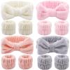12PCS Microfiber Makeup Headbands and Wristbands Set for Women & Girls - Soft Elastic Bow Headbands with Highly Absorbent Wristbands for Face Washing, Shower, Skincare & Gifts view 1