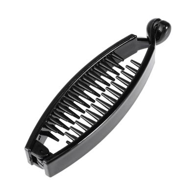 KALLORY 10pcs Banana Ornament Black Hair Clips Vintage Ornament Double Comb Clip Banana Barrettes Hair Clips for Women Accessories Ponytail Hairpin Ponytail Holder Fine Hair Clip
