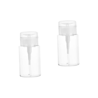 KALLORY 2pcs Makeup Remover Water Bottle Press Down Bottle Dispenser Pump Dispenser Lotion Empty Pump s Small Glass Containers Refillable Travel s Acrylic Polish Airless
