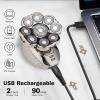 Yebicola 4D Head Shavers for Bald Men, Upgraded 9 Floating Heads, with Extra Replacement Blade, 6-in-1 Rechargeable Waterproof Wet Dry Bald Head Shavers for Men with Nose Hair Sideburns Trimmer view 4