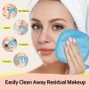 HOMEXCEL Makeup Remover Cloth 12 Count (Pack of 1), Reusable Makeup Remover Pads, Washable Ultra Soft Facial Cleansing Cloths For All Skin Types, 5 X 5 In, Blue view 3
