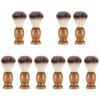 10 Pcs Wood Handled Badger Hair Shaving Brush Professional Salon Tools Beard Grooming Tool for Men Shave Accessory view 1